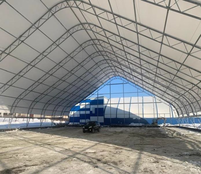 Строительство крытого ледового катка п. Шмидтовка, Надежденский р-н Приморского края ул. Карьерная 1А площадь застройки 6000м2